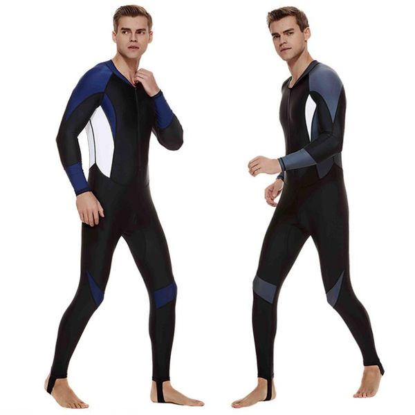 

men rash guards swimsuit diving full body lycra dry zipper surfing suit long sleeved one piece clothes surfing wetsuit