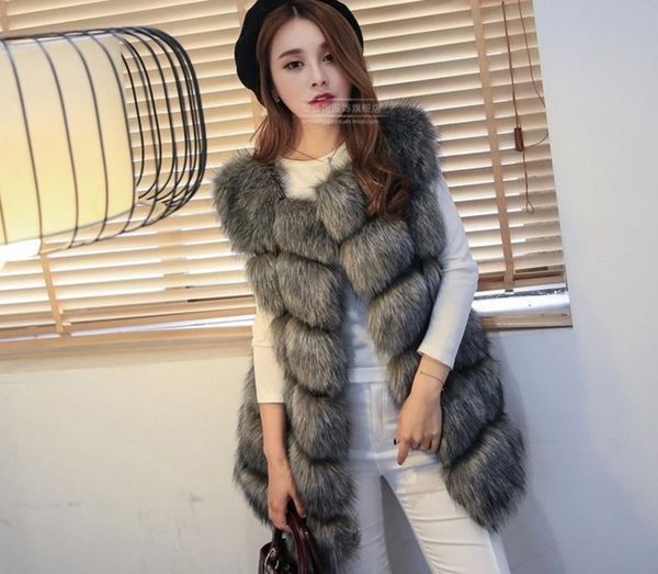 

faux fur coat winter women 2018 new fashion casual warm slim sleeveless faux fur vest winter jacket women vest, Black;white