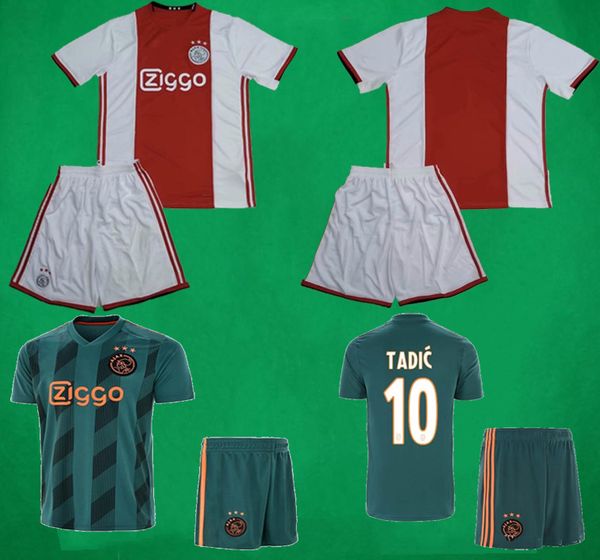 

19 20 ajax soccer kits home away football sets 2019 2020 tadic ziyech nouri de ligt soccer jerseys shorts mens football shirts pants