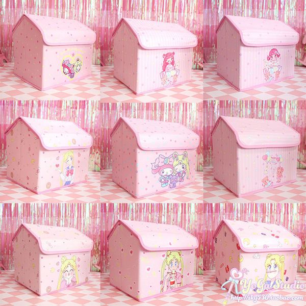 

cartoon cute my melody cardcaptor sakura sailor moon girls cosmetic box bags make up bags toy folding storage box bag organizer