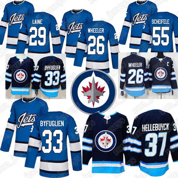 

Mens Jets jerseys 33 Dustin Byfuglien 37 Connor Hellebuyck 26 Blake Wheeler 29 Patrik Laine 55 Mark Scheifele Hockey Jersey