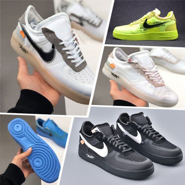 

[с коробкой]новое поступление OFF-WHITE x Air Force 1 кроссовки Volt 2.0 OW открытый повседневная обувь мужчины женщины мода шок спортивные кроссовки
