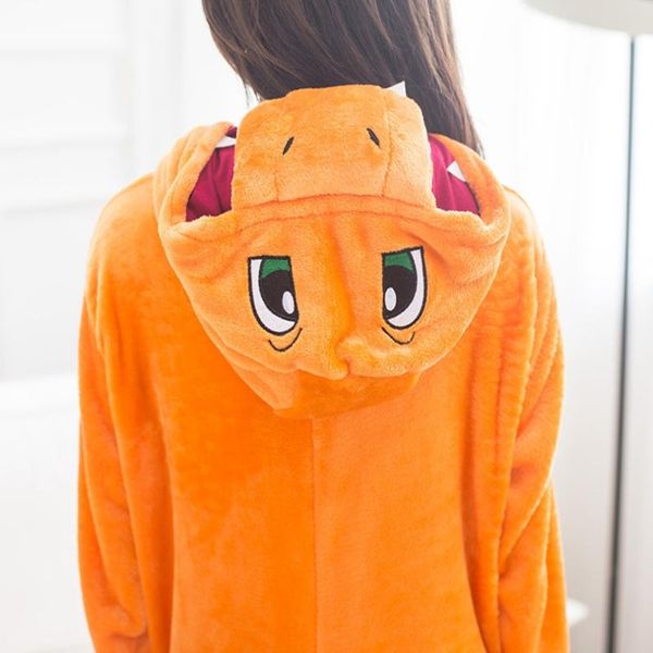 

women kigurumi charmander pajamas sets flannel animal pajamas winter onesies nightie pyjamas sleepwear homewear, Blue;gray