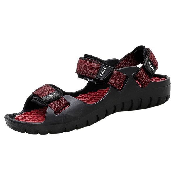 

vogue men sandals summer men shoes breathable vintage casual beach solid sports slippers outdoor large size flat jun21, Black