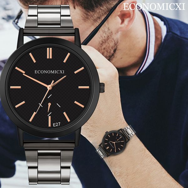 

relogio masculino luxury watches men stainless steel fashion analog sport erkek kol saati quartz wristwatches montre homme watch, Slivery;brown