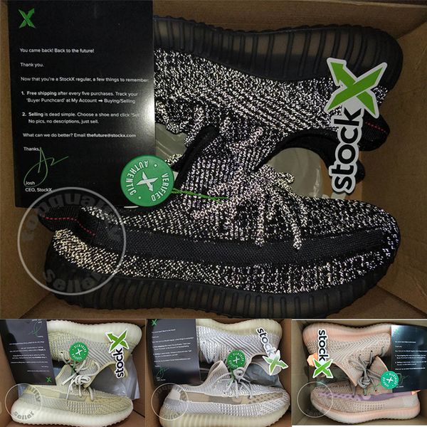 

with box stock x antlia synth lundmark clay gid kanye west static reflective womens running shoes men trainers designer sneakers size 36-48