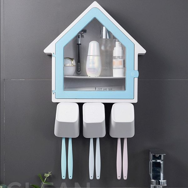

Wall Mounted Suction Mouthwash Toothbrush Rack Multi Function Magnetic Hanging