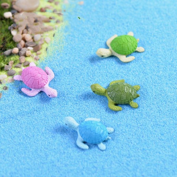 

cute artificial colorful tortoise animals fairy garden miniatures gnomes moss terrariums resin crafts figurines for fish tank garden decorat