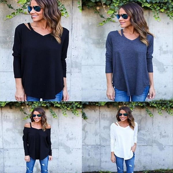 

season v-neck knitted base women's season v-neck knitted t-shirt base shirt women's t-shirt, White