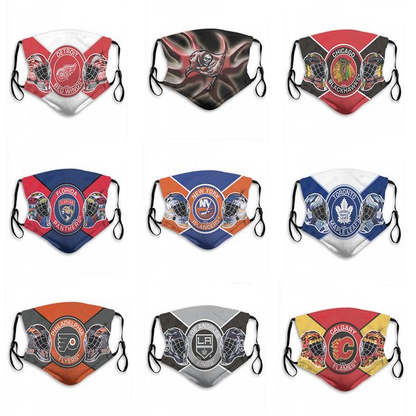 

2020 new 5-layer protective mask ice hockey team panthers blackhawks senators redwings devils flames kings flyers wild mapleleafs islanders