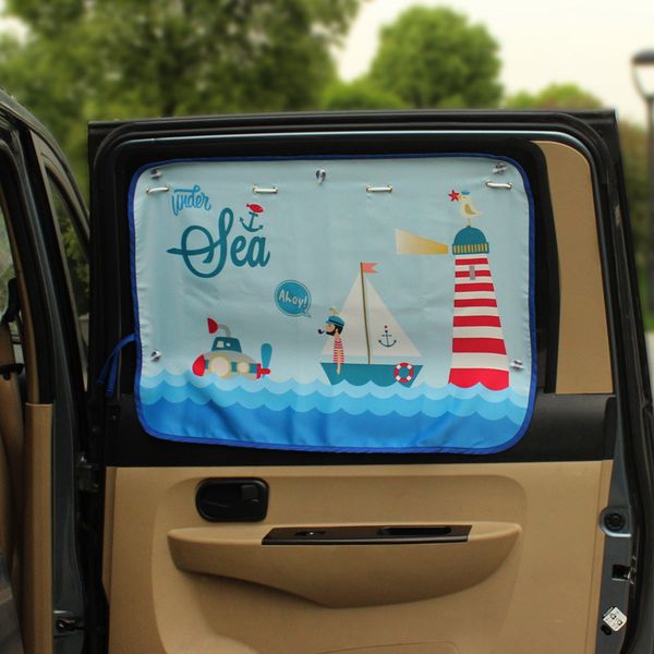 

70*50cm car cartoon curtain cover sun blocking auto curtain side blocking tensile sunshade for children car-styling