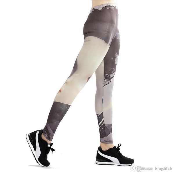 

women yoga trousers pants tights trousers female new high waist dance active lady digital printing leggings skinny silm motion, Black;white