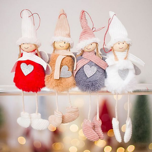

1pc new cute angel plush dolls christmas decoration pendant creative for home party christmas decorations children gifts