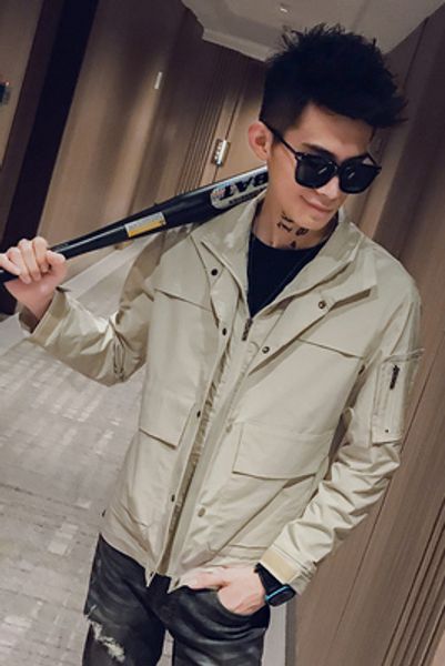 

net red with the 2019 autumn new casual jacket male handsome korean version of the trend network red with coat, Black;brown