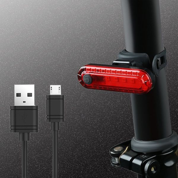 

bike sport rear tail light usb rechargeable waterproof 4 mode cycling light red