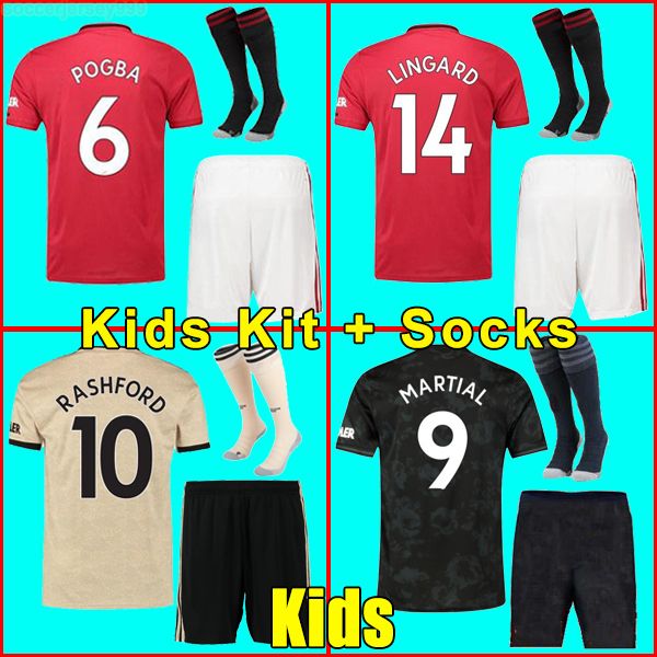 

19 20 fc soccer jersey 2019 2020 jerseys utd united pogba lukaku rashford alexis man football shirt kids kit boys uniforms manchester 999, Black