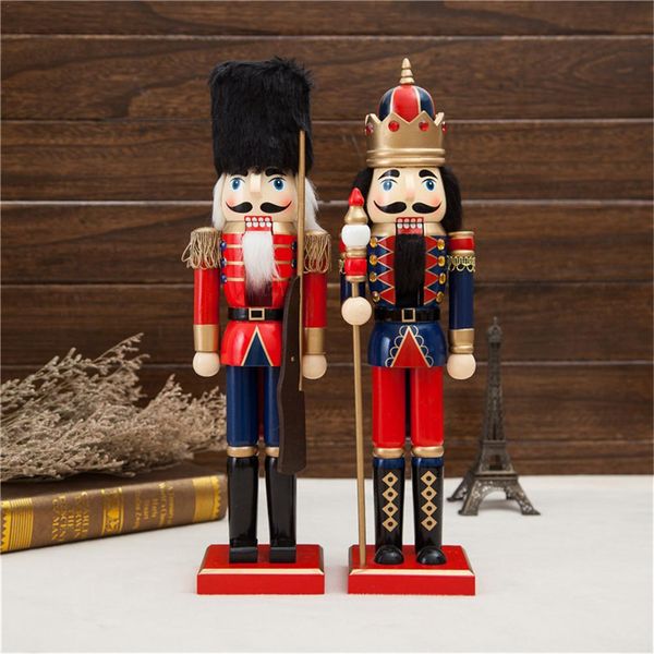 

38cm nutcracker soldier puppet christmas gift set decoration classic hand painting doll gift for party souvenir