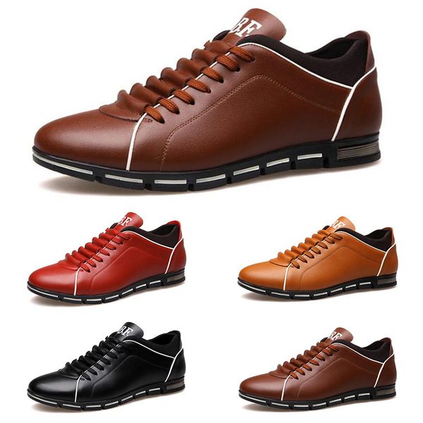 

2020 men casual leather shoes black red chestnut light blue fashion mens sneakers flat shoe outdoor walking size 40-45 #21