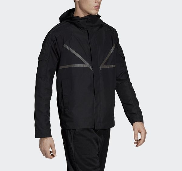 

2019 ветровка марка верхняя одежда жакеты hiphop мужские женские пальто streetwear конструктора свитер на молнии с длинным рукавом luminous, Black;brown