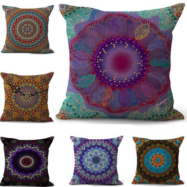 

mandala наволочки bohemian кровать мандала цветок pillowcover хлопок белье этнический автомобиль подушки обложка диван спальня throw подушка