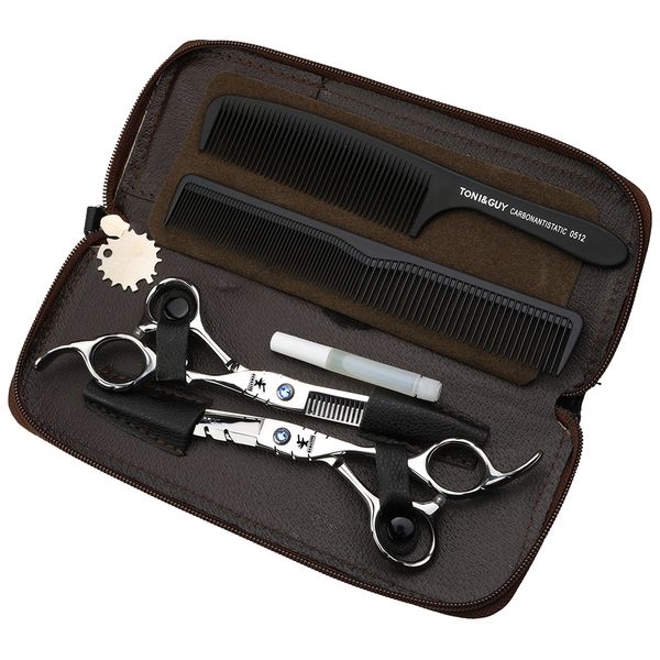 

5.5 inch 6 inch silver hair scissors shear japanese 440c hair salon styling tool barber hairdressing scissors set