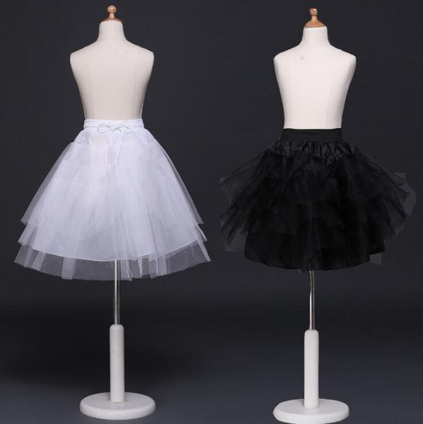 

black children petticoats wedding bride accessories half slip little girls crinoline white long flower girl formal dress under skirt, White;red
