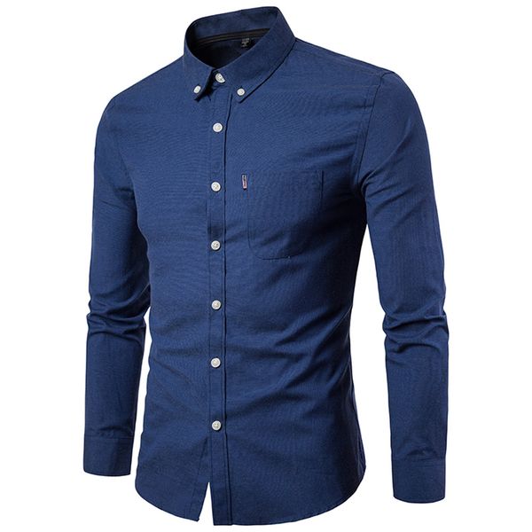 

men's business slim fit casual button turn-down collar long sleeve shirts blouse male clothing soft comfortable camisas hombre c, White;black
