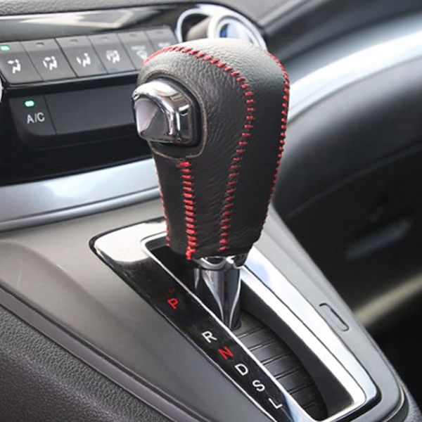 

cowhide layer leather automatic gear shift collars gear cover for 2015-2016 crv cr-v