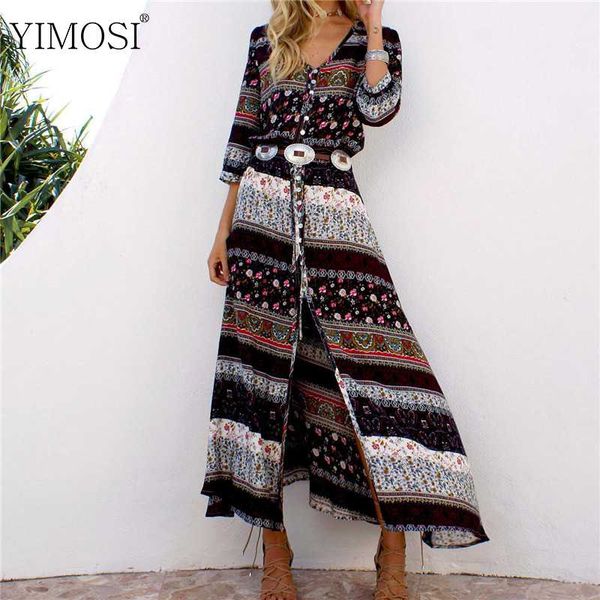 

women floral print bohemian dress 2020 summer beach long maxi sundress casual v-neck vintage ethnic party dresses, Black;gray