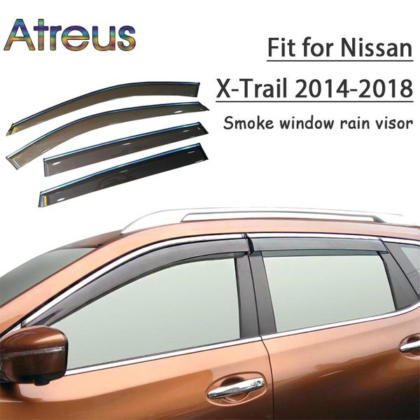 

атрей 1set abs дождь дым window visor автомобилей ветер дефлектор для nissan x-trail t32 2014 2015 2016 2017 2018 аксессуары