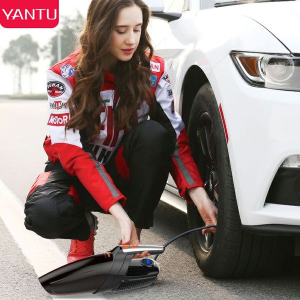 

yantu car vacuum cleaner with inflation air pump use dc 12v 120w high power with stronger suction material abs air compressor