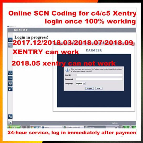 

online scn coding for xentry diagnostic tool sd c4 / star c4/sd c5 one time server only for username and passport
