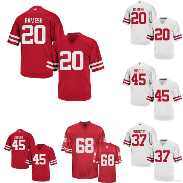 

a.j. abbott stitched men's wisconsin badgers anthony lotti andrew lyons adam krumholz adam bay aaron vopal college jersey red white, Black