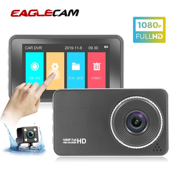 

hd 4 inch dual lens image 1080p hidden wide angle driving recorder dash cam dual lens car dvr camera support reversing g-sensor