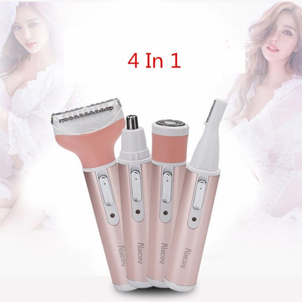 

4 in 1 rechargeable lady shaver eyebrow nose trimmer beard shavers female epilator hair removel lady electric shaver woman razor