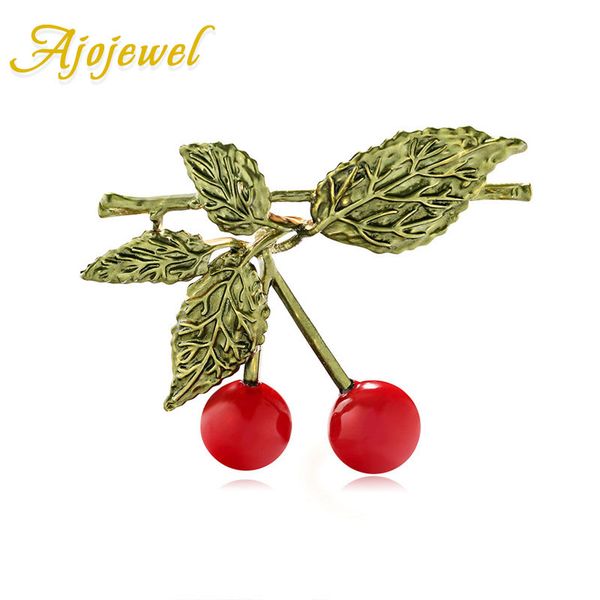 

ajojewel cherry red stone brooch pin supplies 2019 new christmas gifts, Gray