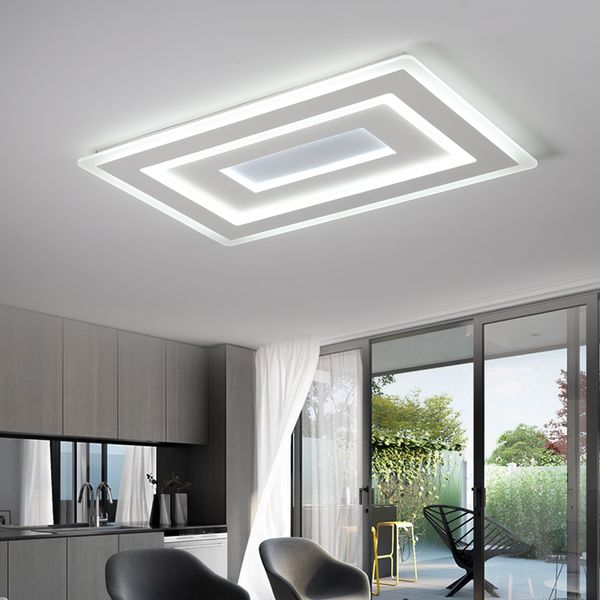 2019 2020 White Square Modern Led Chandelier Lustre For Living
