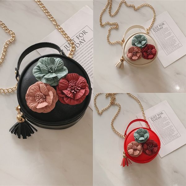 

parent-child pu mini flower chain shoulder 2019 children's cute small round shoulder bag satchel bag satchel