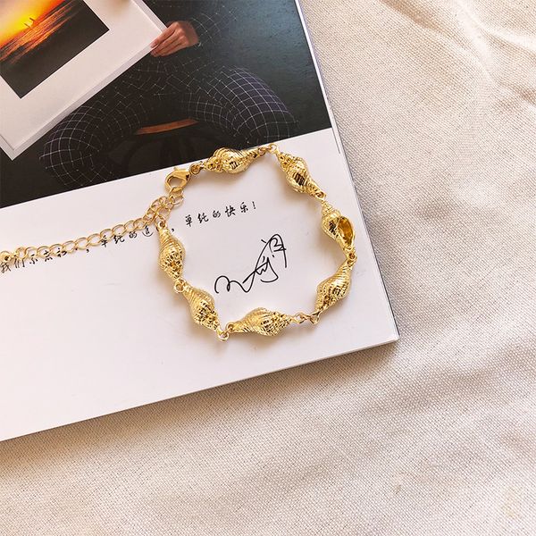 

2019 new gold fashion shell bracelet bohemian fashion trend simple creative wild shell conch bracelet female bracelets bangles, Black