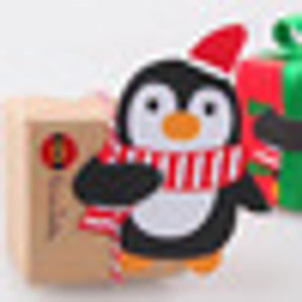 

christmas santaclaus penguin pattern lollipop decor paper diy decorative card