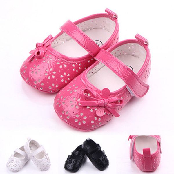 

2017 autumn newborn baby girls bow anti-slip pu leather crib shoes infant prewalkers 0-18m