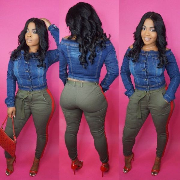 

new fashion denim slash neck front button slim jackets and coats long sleeve jeans clothes ssy1214, Black;brown