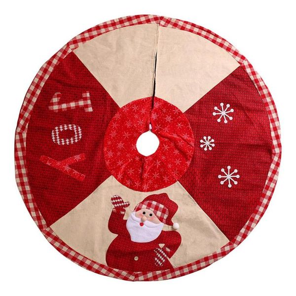 

soft christmas tree skirts red cloth plush lace carpet round snowflakes apron new year home parties decoration