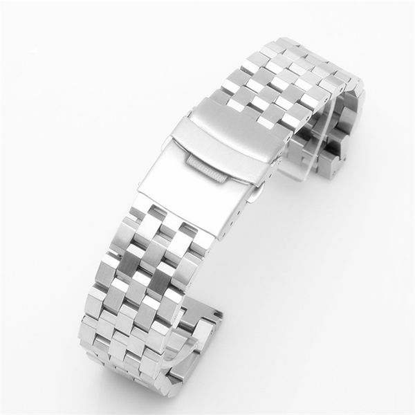 

2018 five-bead trapezoidal stainless steel watch strap cool fashion multi-color optional tank bracelet lasha double insurance buckle, Bronze;slivery