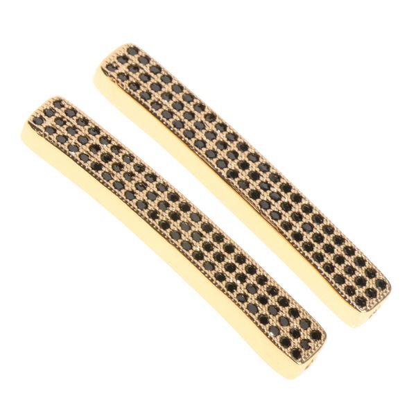 

tiny crystal loose long flat spacer beads diy bracelet necklace for women, Black