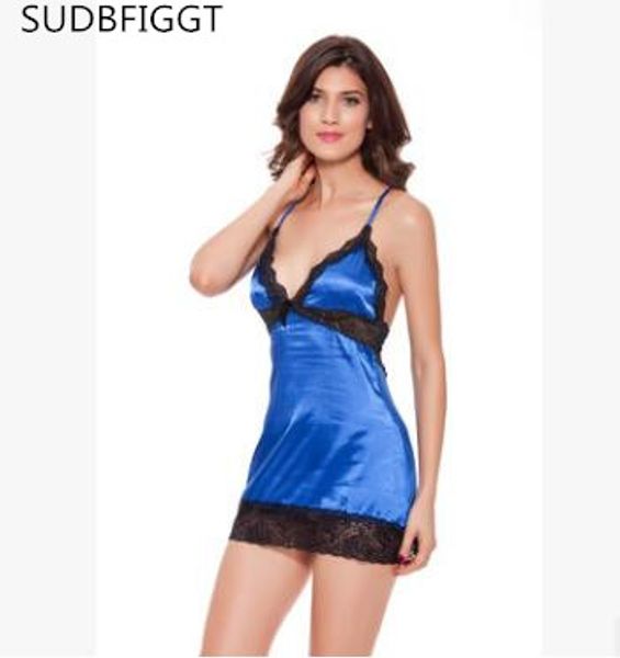 

2018 summer lingerie women silk sleepwear ladies lace slips 6 colors, Black;red