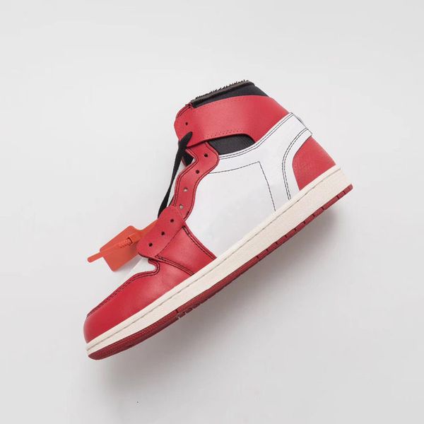 

with box zip tie] 1s red black 1 white chicago unc mens basketball shoes for women sports designer sneakers trainers off size 12