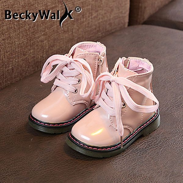 

children shoes girl boots kids martin boots autumn winter waterproof boys botas lace-up soft soles toddler baby csh914, Black;grey
