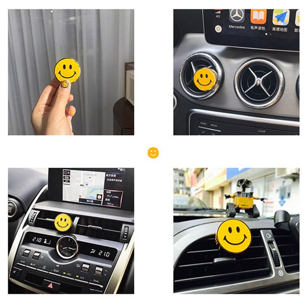 

smile face air conditioner outlet female car interior creative decoration solid