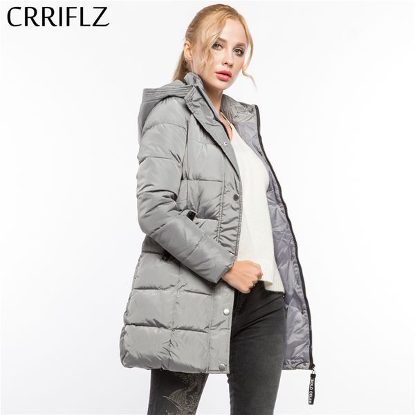

crriflz winter clearance fashion warm winter jacket women hooded coat parkas female outerwear, Tan;black